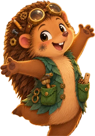 Pip, a friendly tinker hedgehog